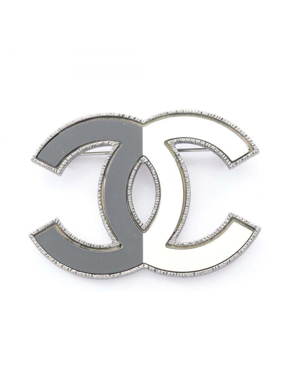 Chanel Cc Logo Brooch Sterling Silver #207078C13B